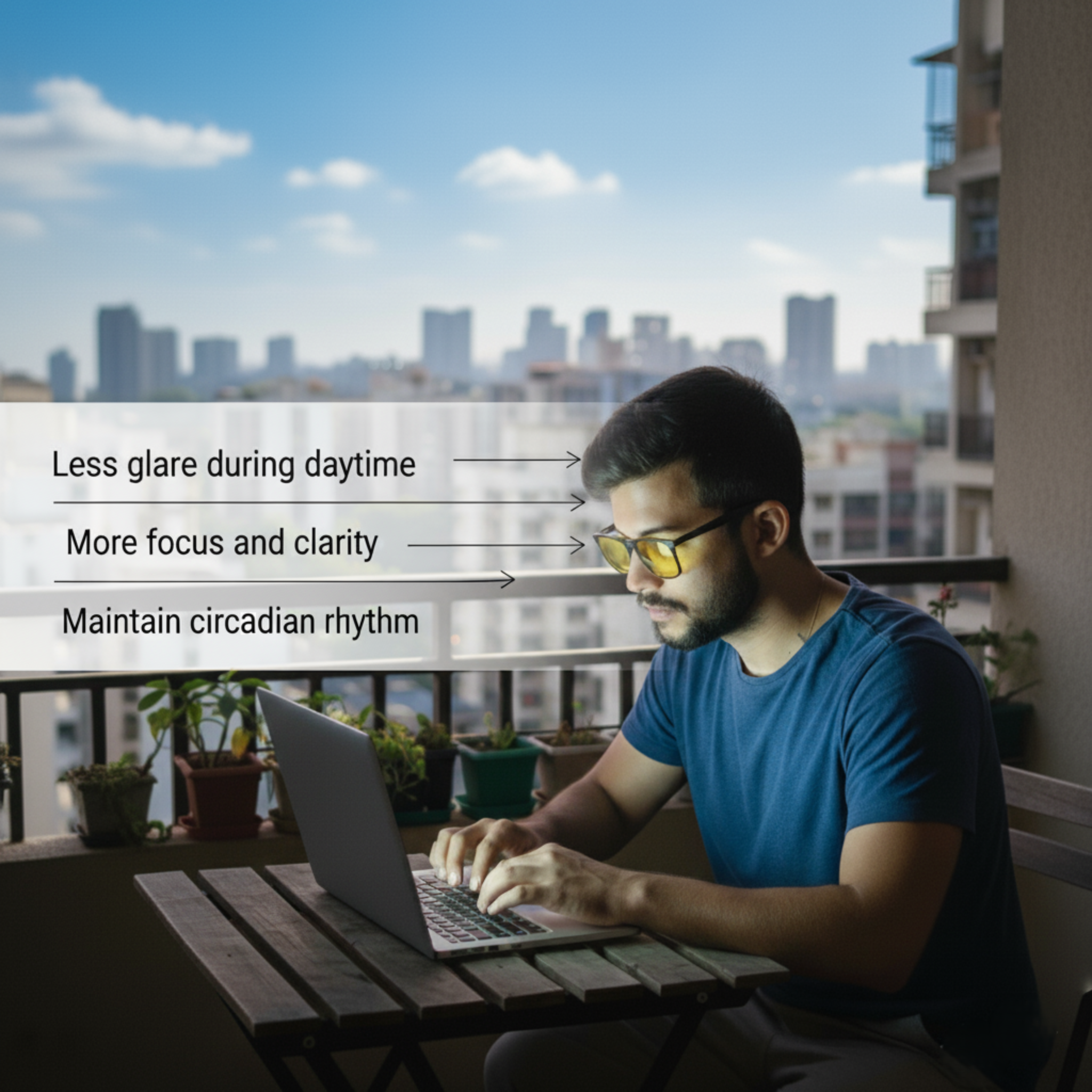 LUNAIRE DAY VISION For Staying Focused & Cut Harsh Blue Light During Daytime