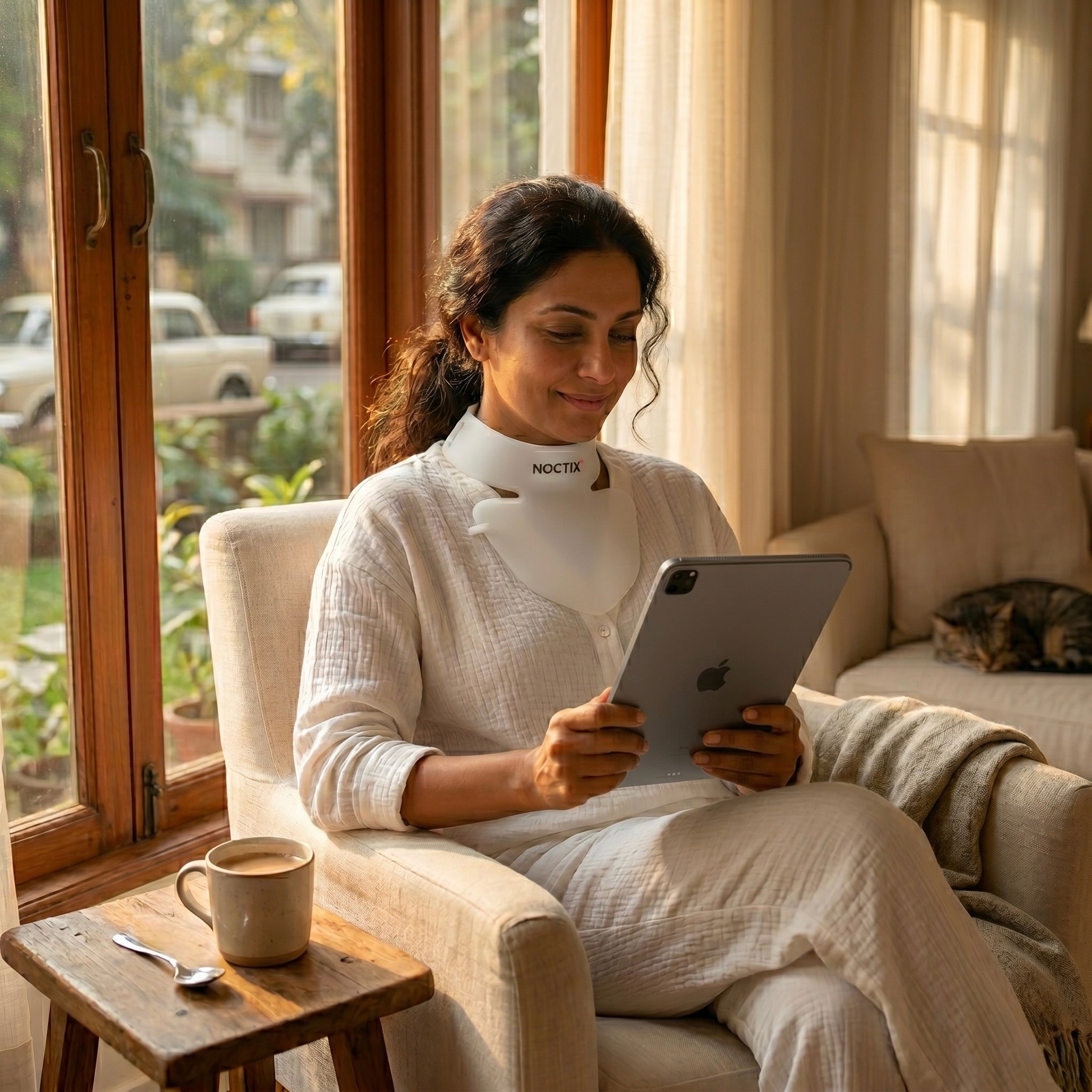 Neck Infrared mask to reduce lines from your neck